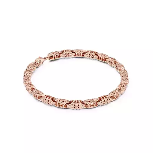 Plain Gold Chain Link Bracelet 3dm stl renders details 