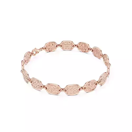 Plain Gold Chain Link Bracelet 3dm stl renders details 