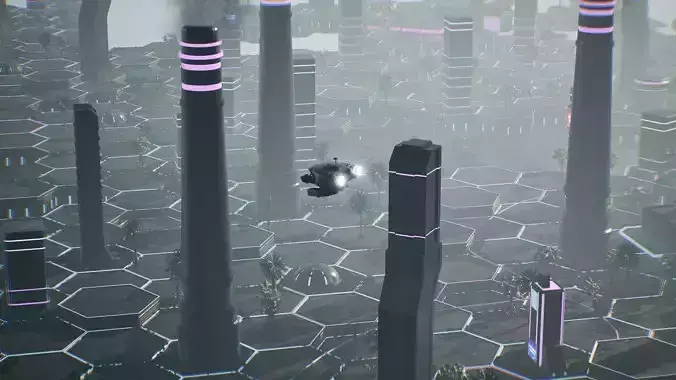 Neo-Cyber Sci-Fi Outpost Unreal Engine Environment