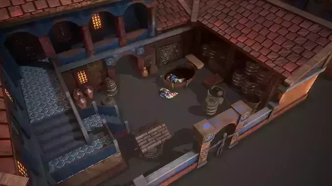 Medieval Farm House Pack Low-poly 3D model 5
