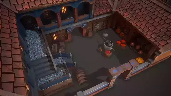 Medieval Farm House Pack Low-poly 3D model 6