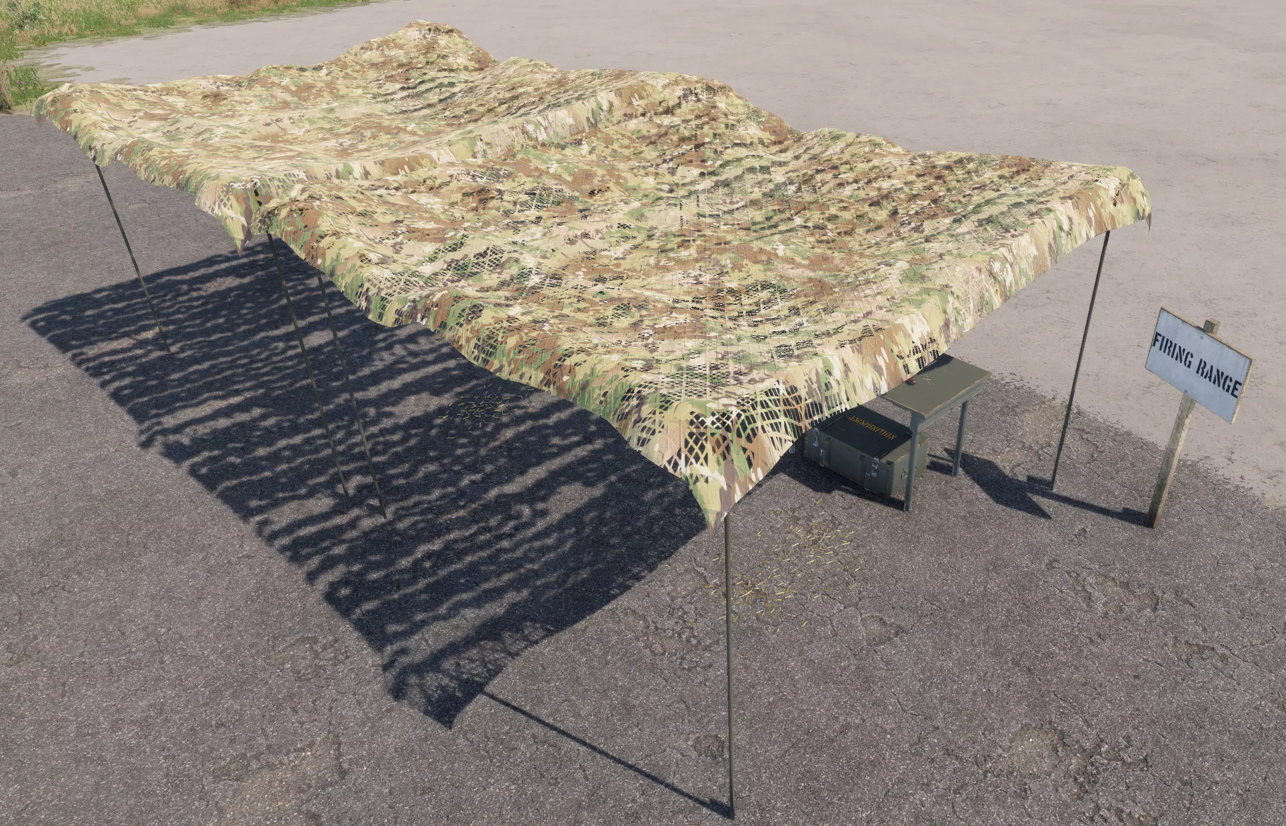 Military Camo Net Tent Low-poly 3D model
