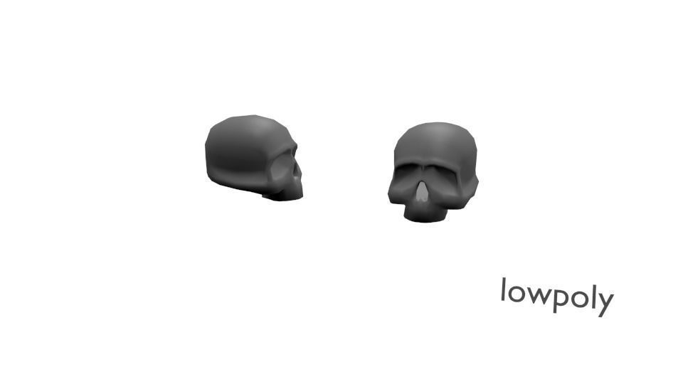 Skull lowpoly game animation  design   Low-poly 3D model_0