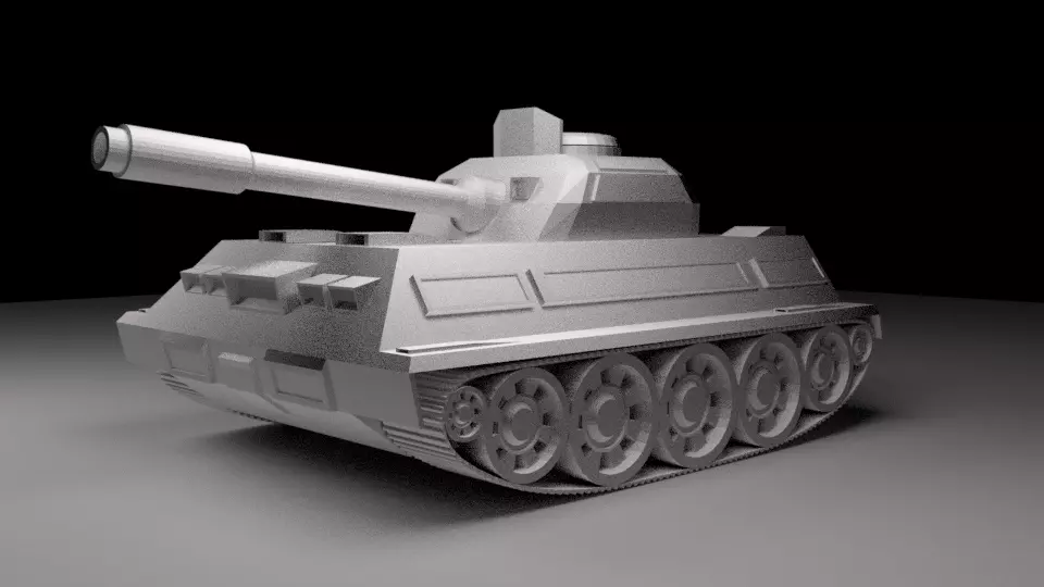 Tank for game Low-poly 3D model