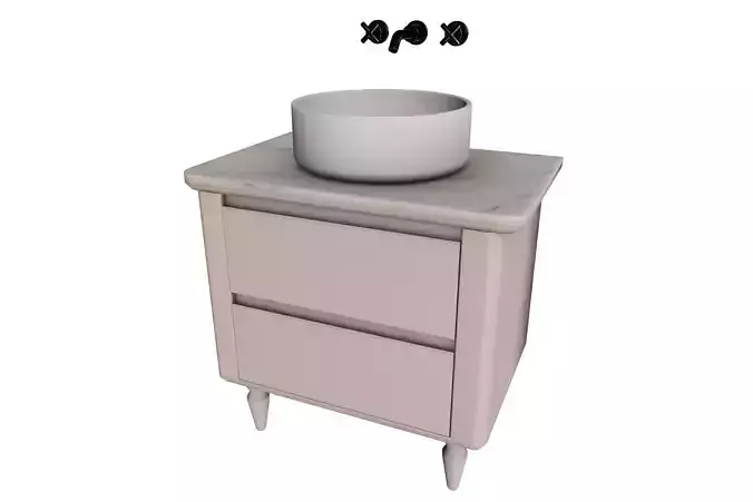 Classic Transitional Bathroom Vanity with Vessel Sink