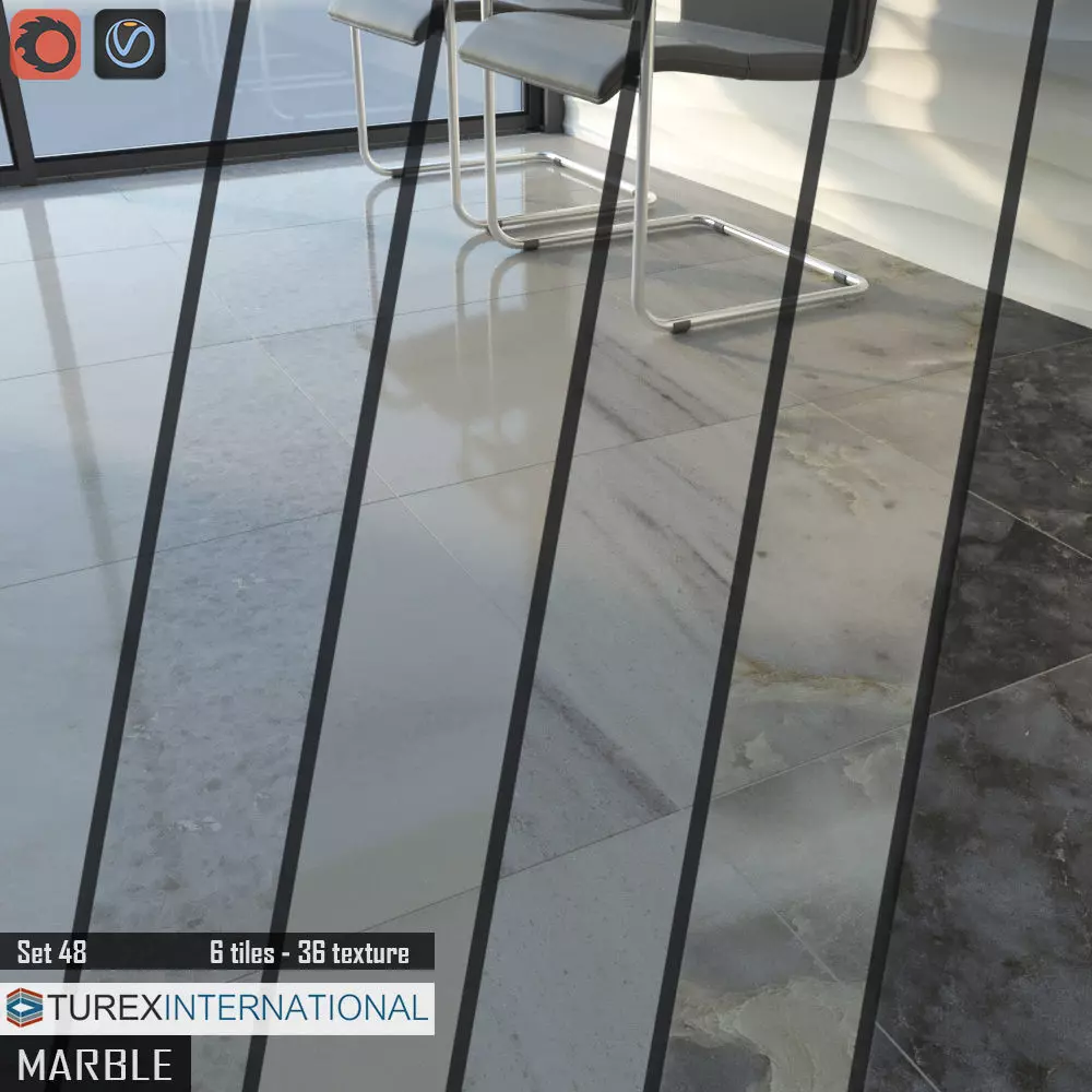 TUREX INTERNATIONAL Marble Tiles Set 3D model_0
