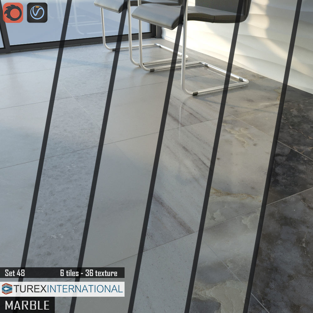 TUREX INTERNATIONAL Marble Tiles Set 3D model_1