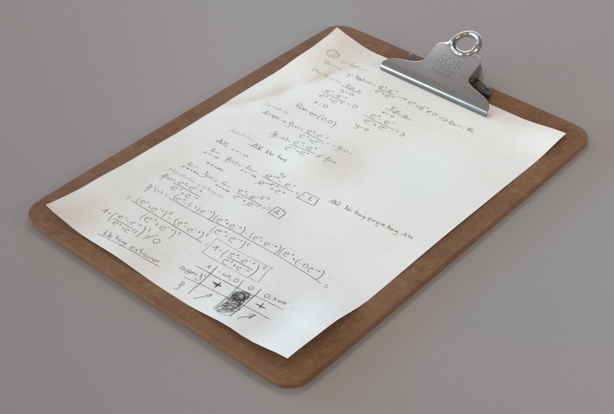 Cardboard clipboard 3D model_3