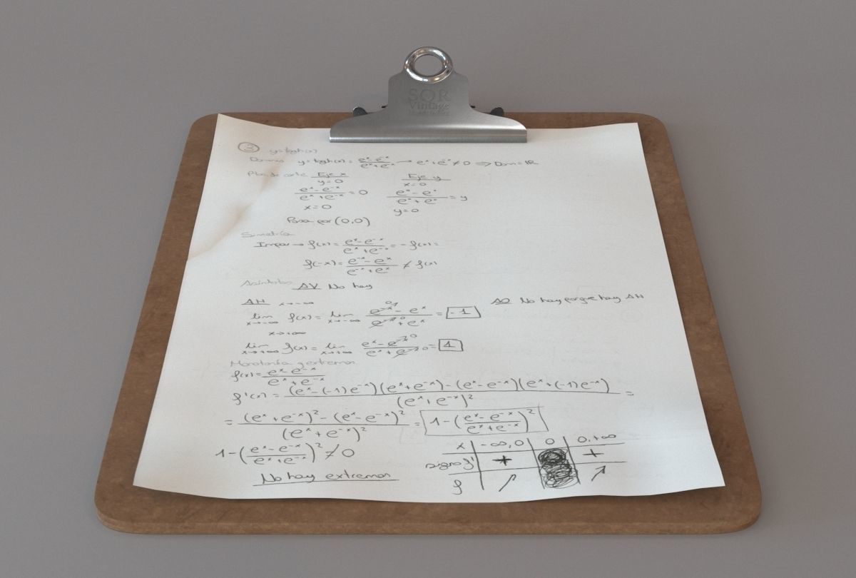 Cardboard clipboard 3D model_4