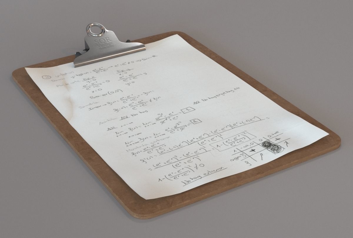 Cardboard clipboard 3D model_2