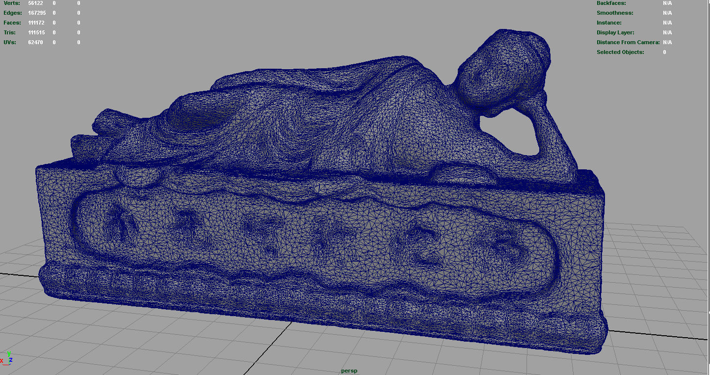 Lying Buddha Low-poly 3D model_8