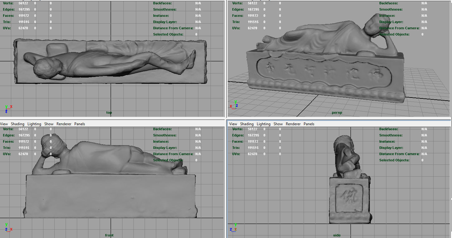 Lying Buddha Low-poly 3D model_5