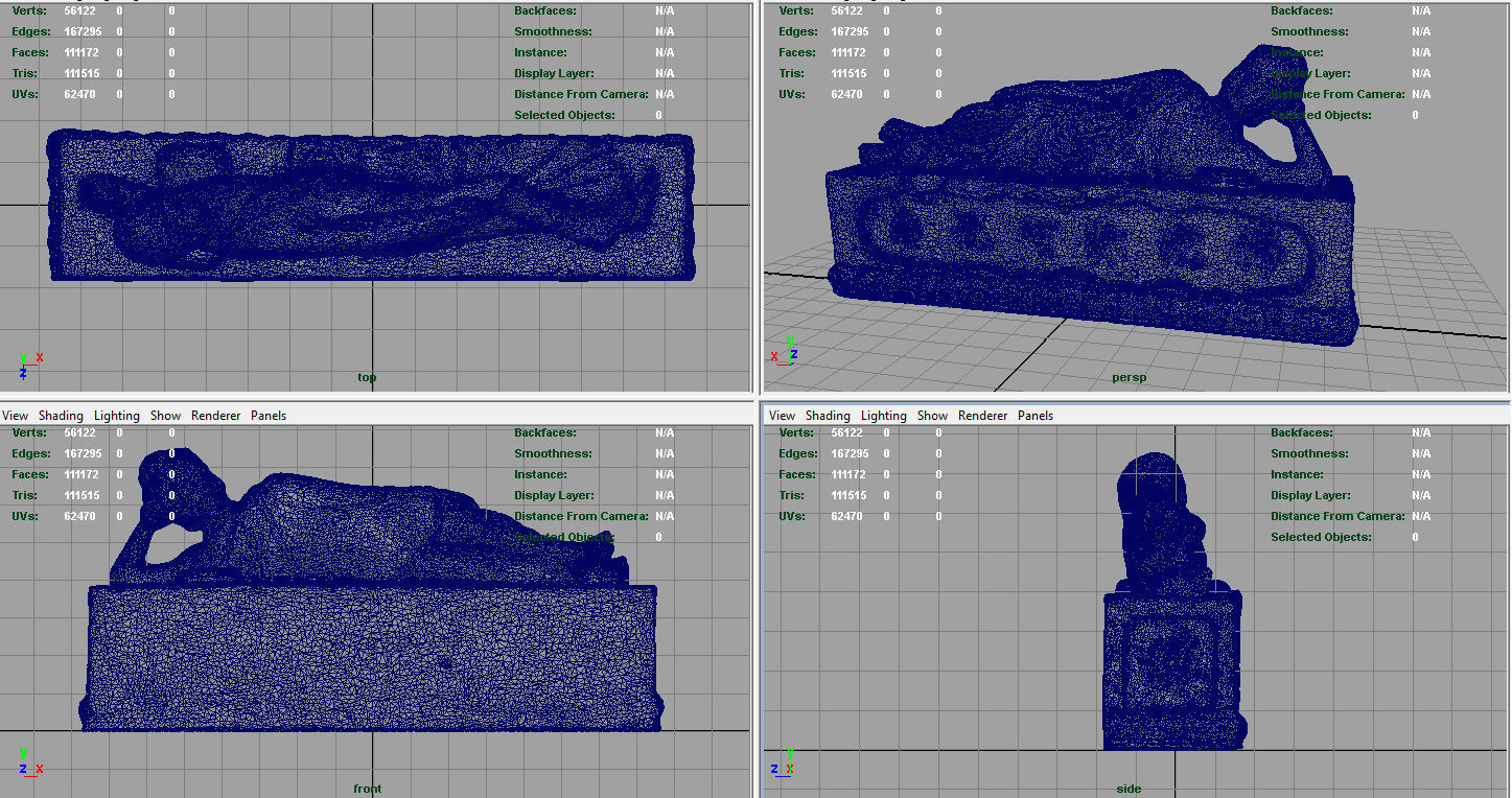 Lying Buddha Low-poly 3D model_6