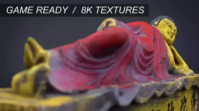 Lying Buddha Low-poly 3D model Lying Buddha Low-poly 3D model