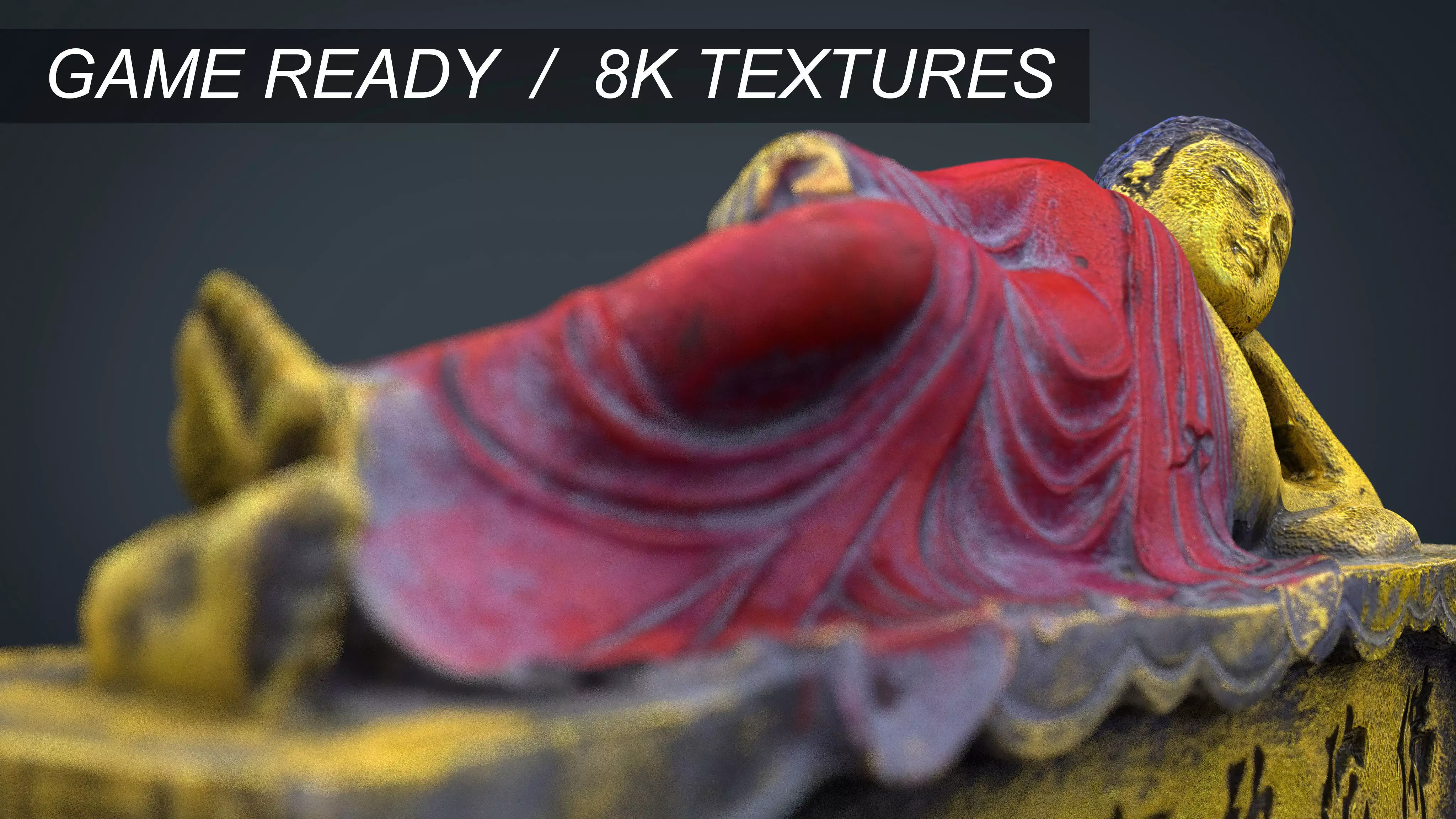 Lying Buddha Low-poly 3D model_0