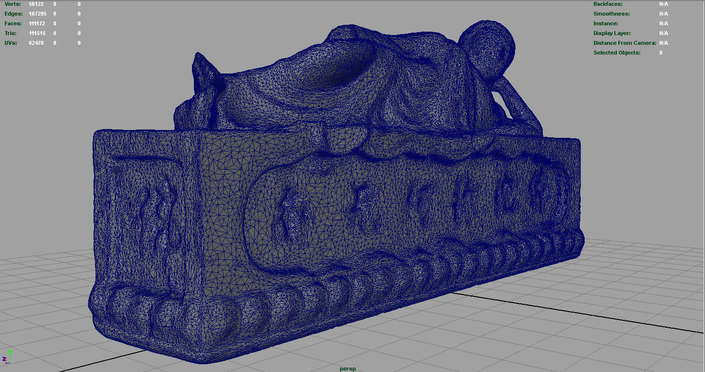 Lying Buddha Low-poly 3D model_9