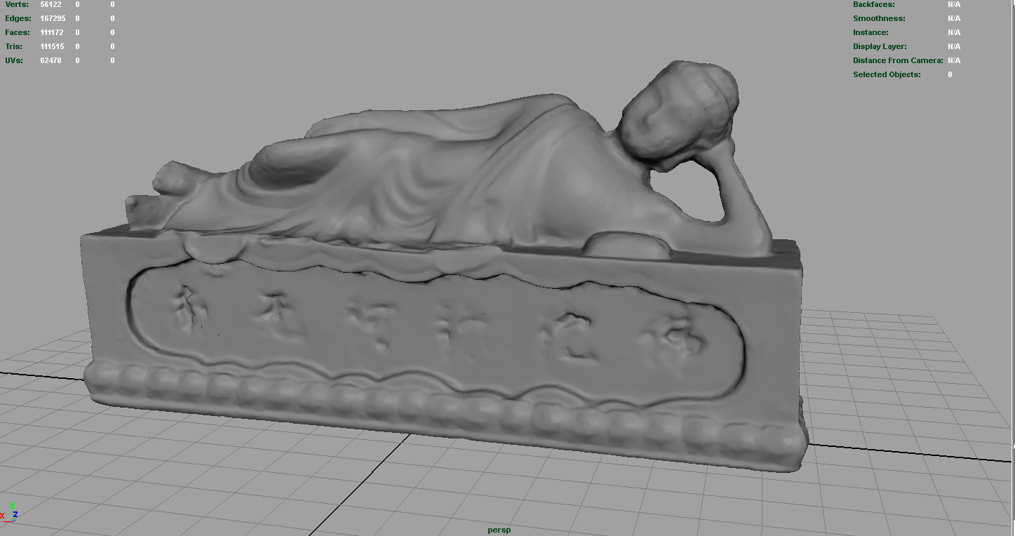 Lying Buddha Low-poly 3D model_4