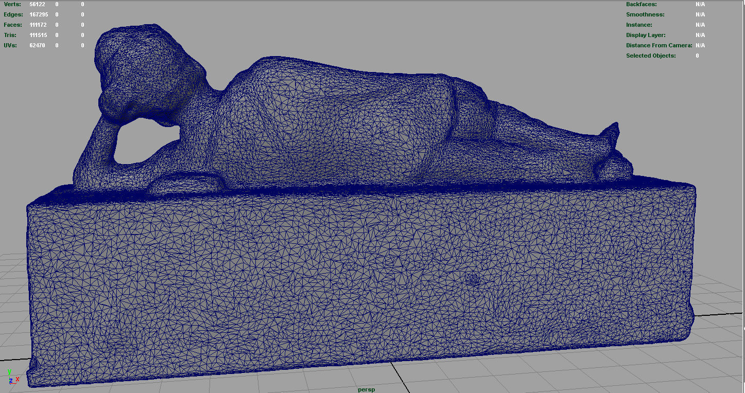 Lying Buddha Low-poly 3D model_11