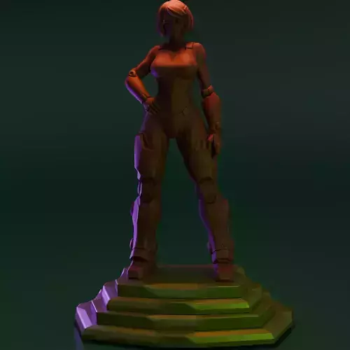 Android Girl SciFi Anime 3D Model High Res Low Poly Versions