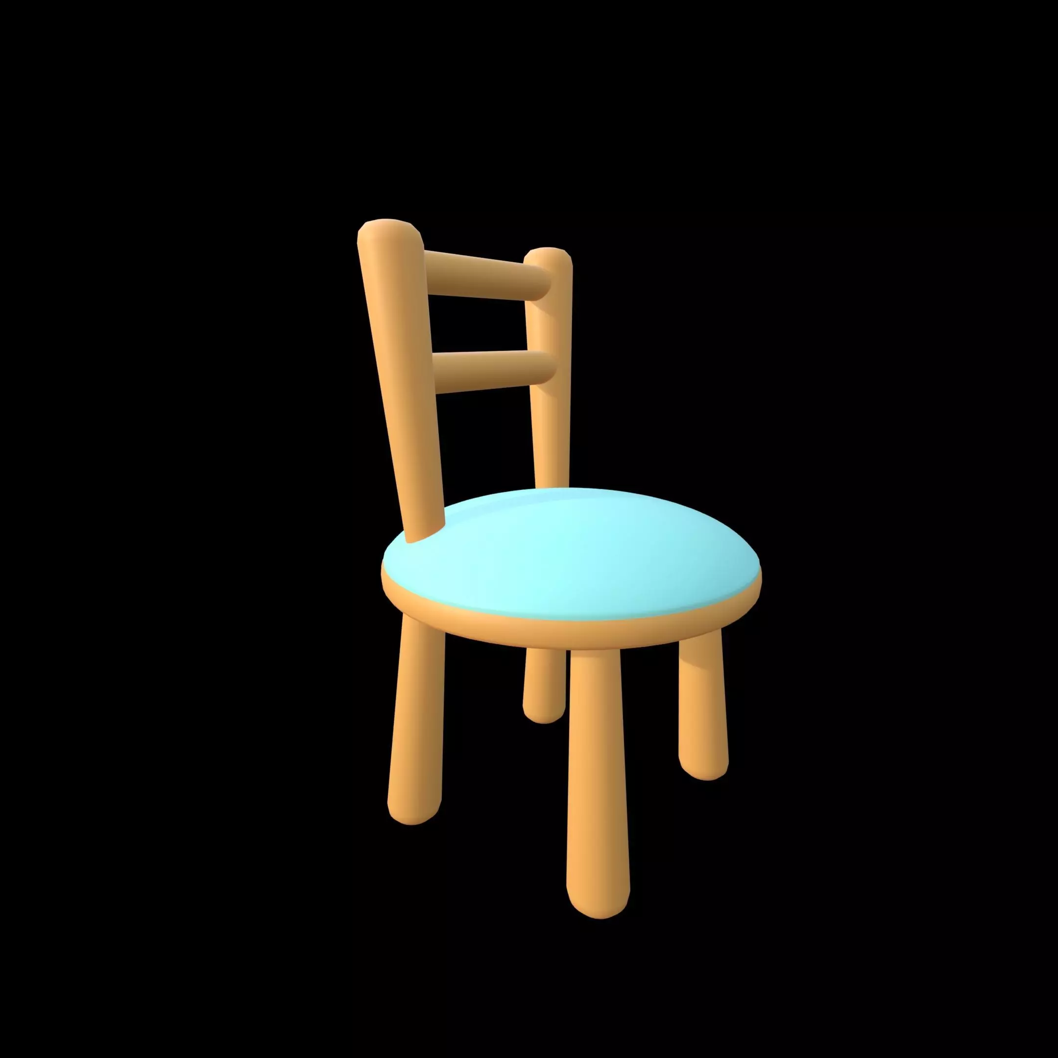 Cartoon Stylized Soft-Edge Chair Cute Minimalist 3D Model 3D model