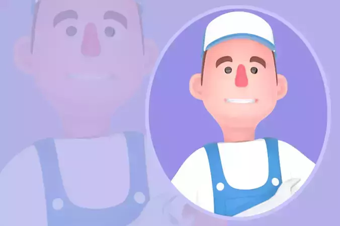 Stylized 3D Male Mechanic - Friendly Tool Offer Pose