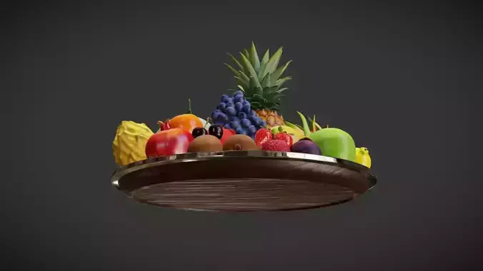 Luxurious Fruit Platter Arrangement - 30 Models 3D model 7
