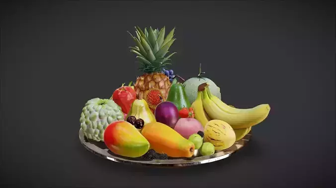 Luxurious Fruit Platter Arrangement - 30 Models 3D model