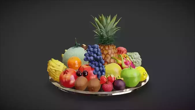 Luxurious Fruit Platter Arrangement - 30 Models 3D model 4