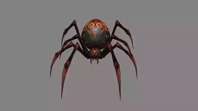Cartoon giant black spider