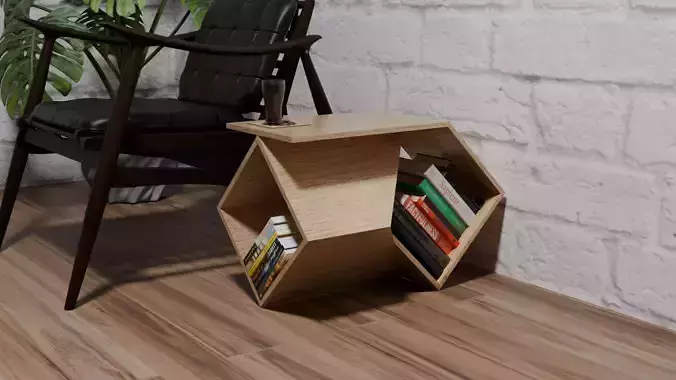 Unique Abstract Geometric Modern End Table