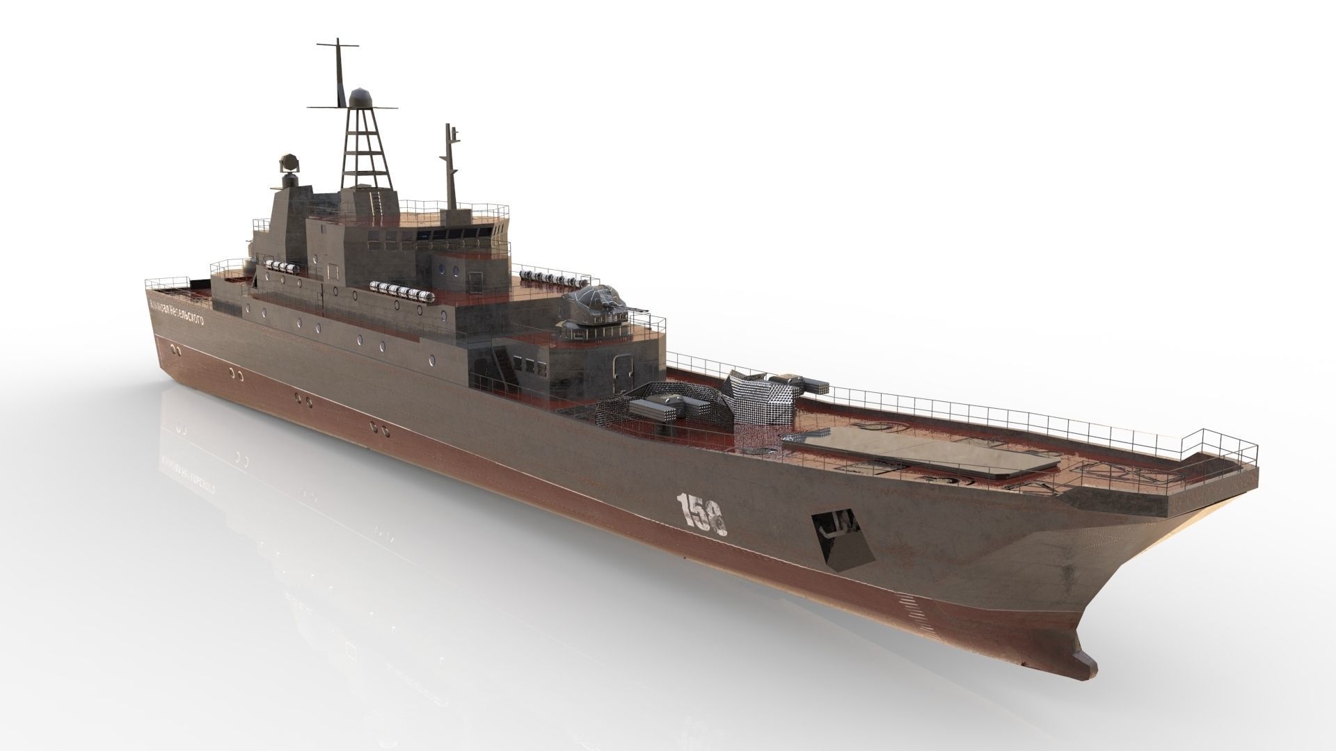 Ropucha Class Landing Ship Low-poly 3D model_1