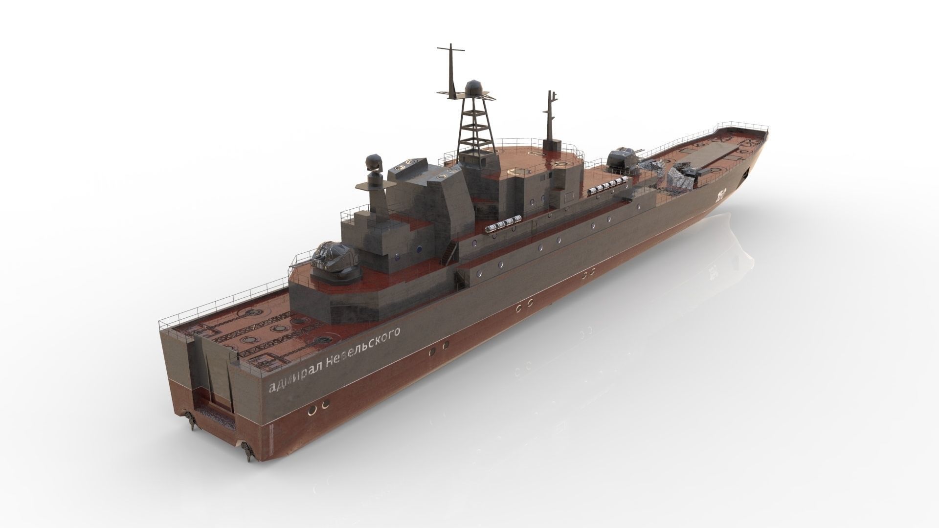 Ropucha Class Landing Ship Low-poly 3D model_3