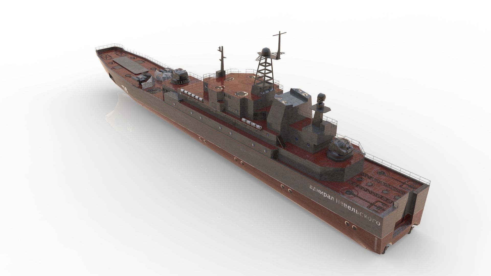 Ropucha Class Landing Ship Low-poly 3D model_4