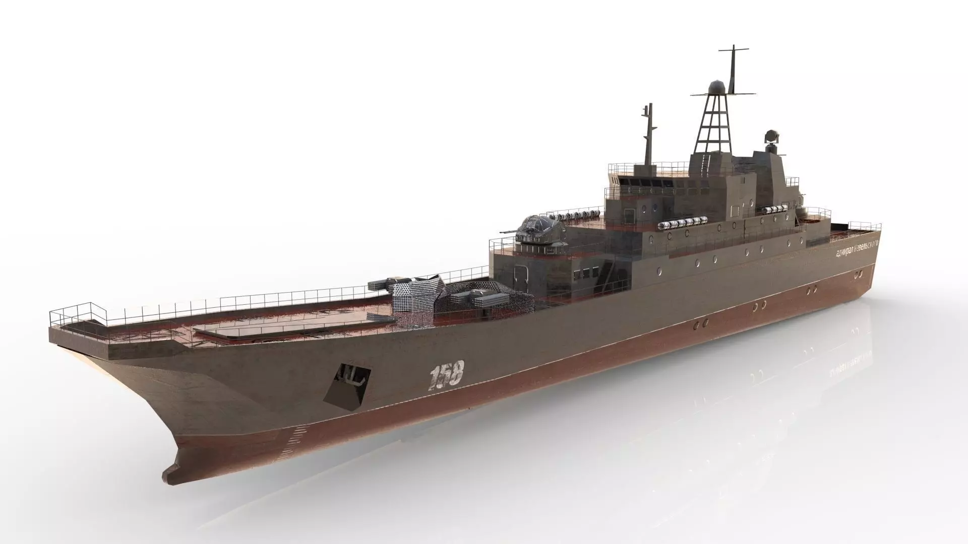 Ropucha Class Landing Ship Low-poly 3D model_0