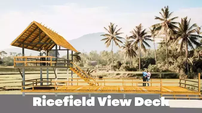 Ricefield View Deck - Tropical Resort SketchUp Model