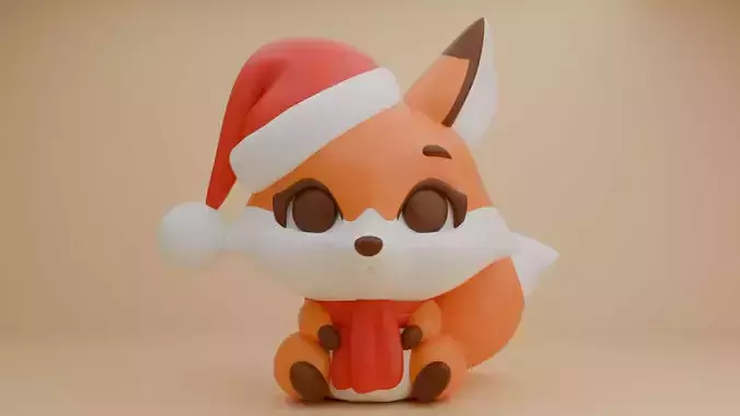 Christmas fox 14 3D print model