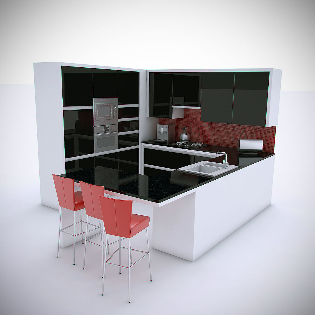 kitchen modern - modern 3D model_5