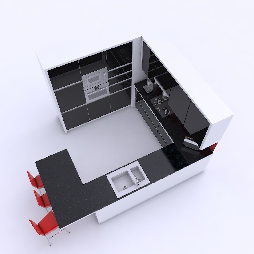 kitchen modern - modern 3D model_4