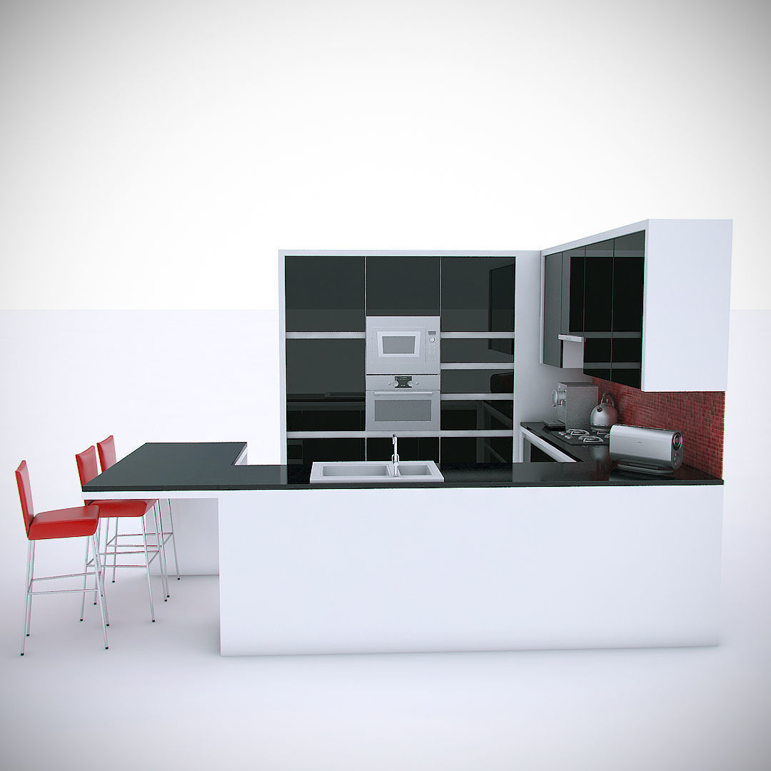 kitchen modern - modern 3D model_3