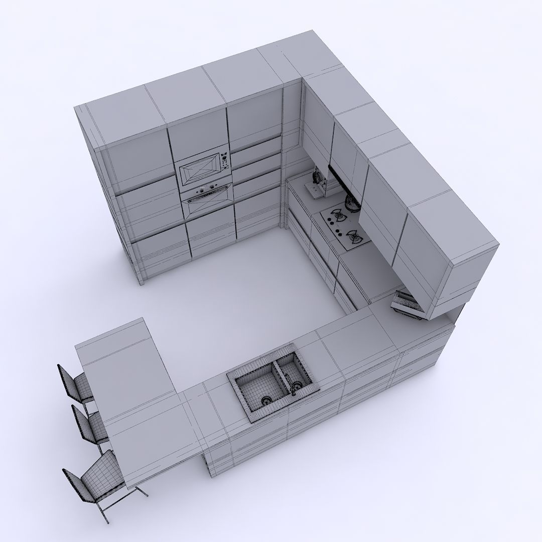 kitchen modern - modern 3D model_7