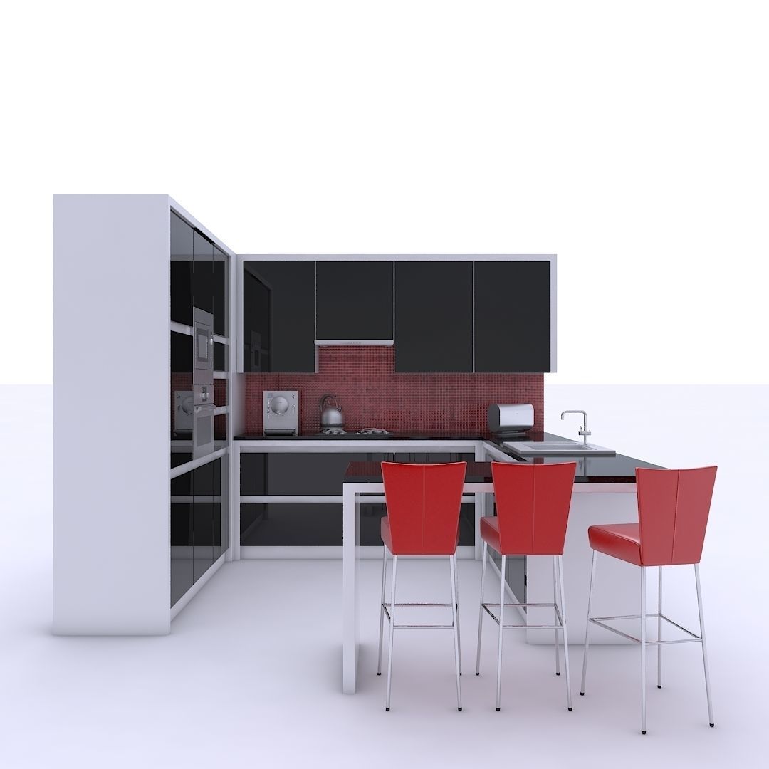 kitchen modern - modern 3D model_2