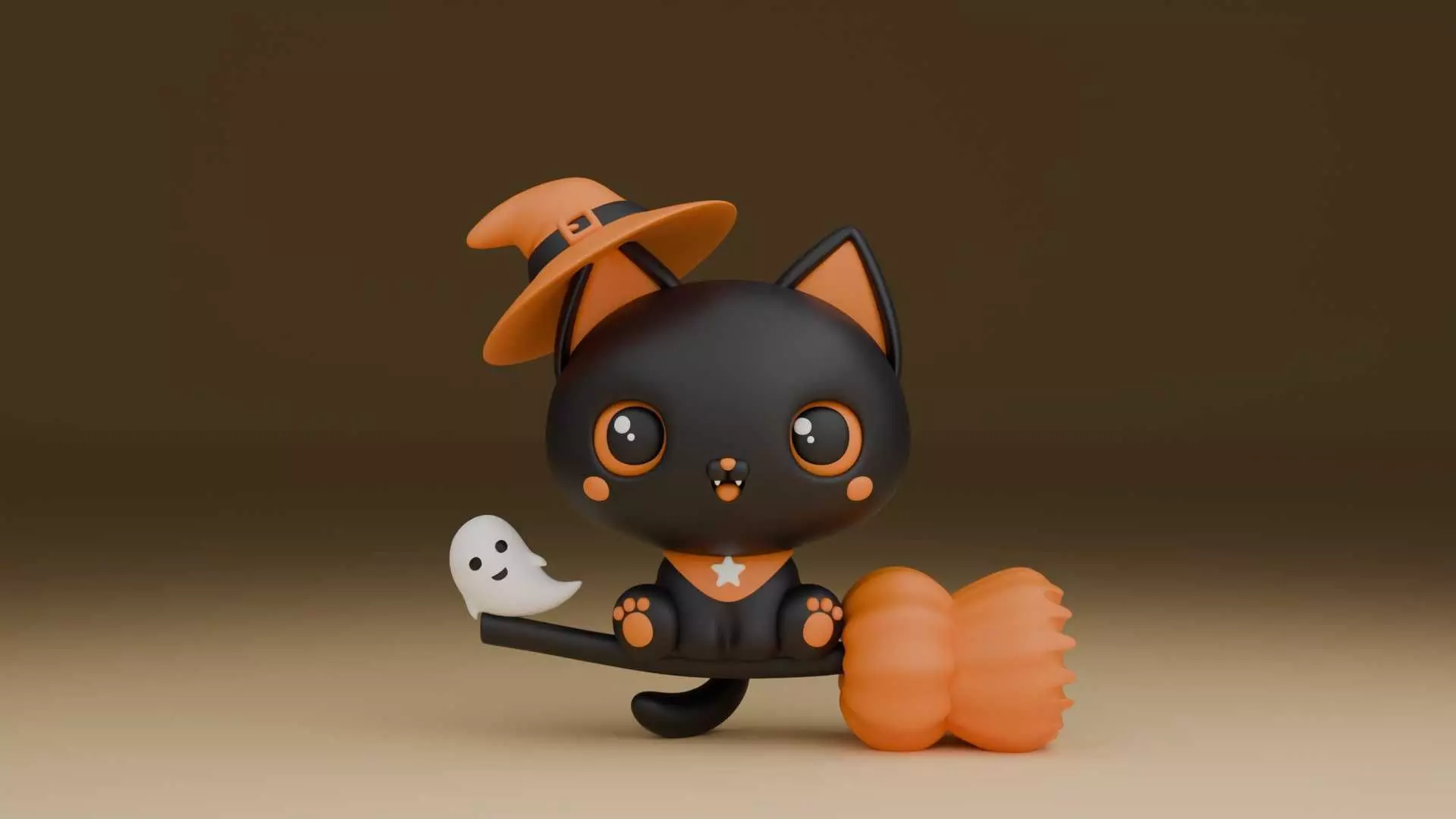 Halloween wizard cat 85 3D print model