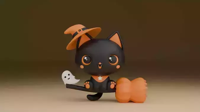 Halloween wizard cat 85