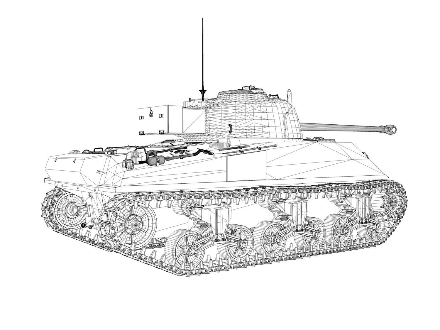 Sherman MK VC Firefly - Chaser 3D model_13