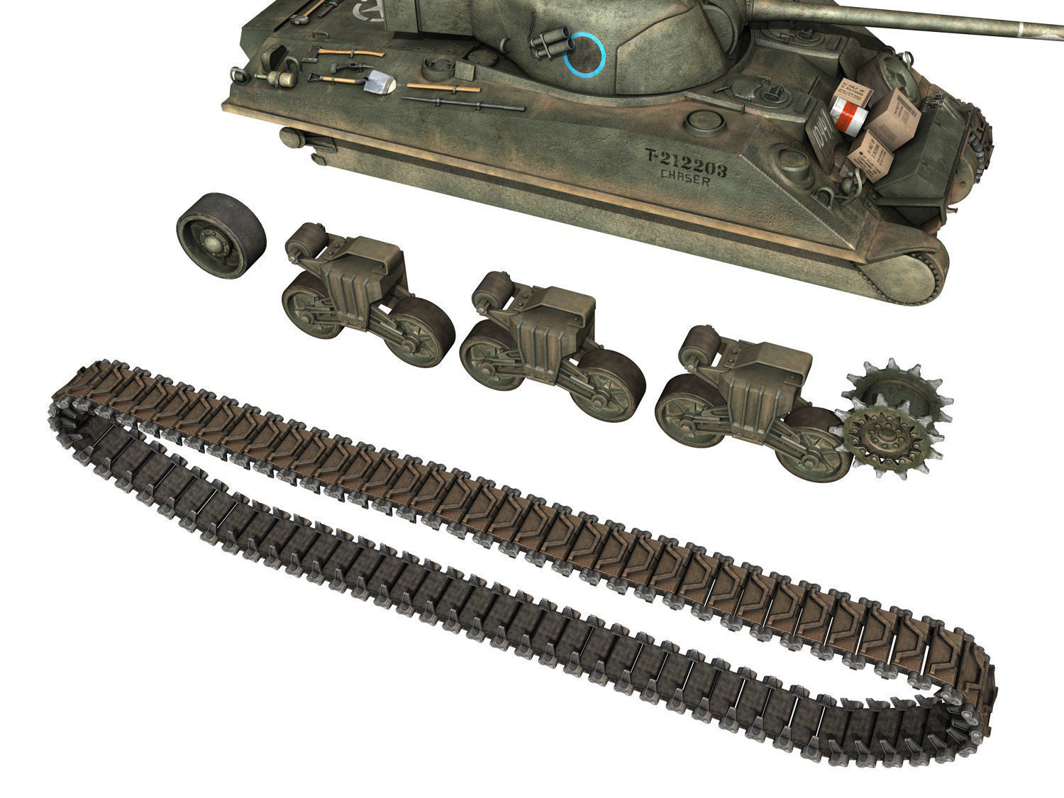 Sherman MK VC Firefly - Chaser 3D model_10