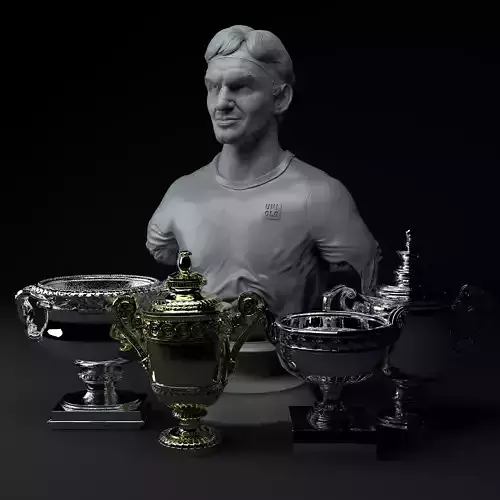 Roger Federer Premium 3D Diorama STL