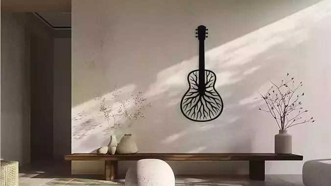 Guitar Tree Roots Wall Decor Art