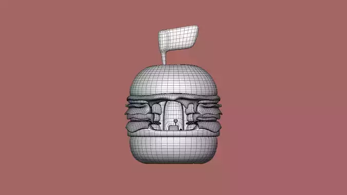 Low Poly Market Stall Kiosk  Burger Low-poly 3D model 6