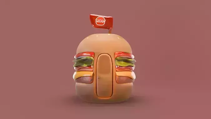 Low Poly Market Stall Kiosk  Burger Low-poly 3D model 4