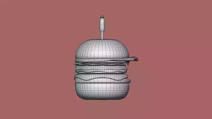 Low Poly Market Stall Kiosk  Burger Low-poly 3D model 7